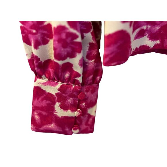 New! J.Crew Size 0 Pink Floral V-Neck Top Blouse - Picture 10 of 12